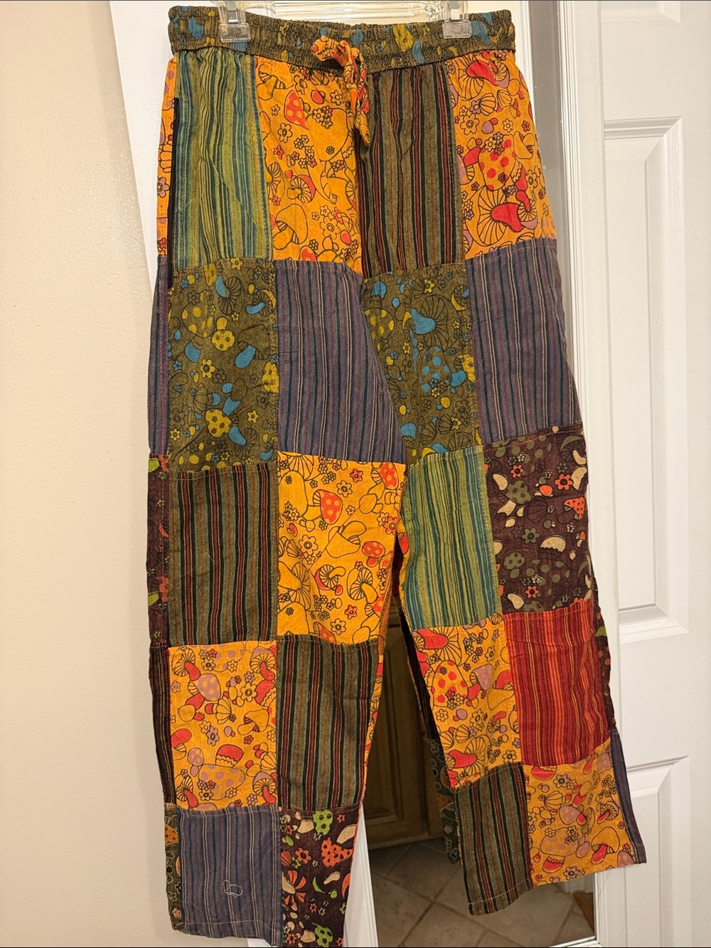 Patchwork Multicolor Pants - Yellow Patch Panels